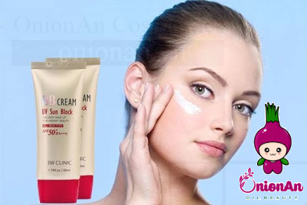 Kem Nền Chống Nắng BB Cream UV Sun Block 3W Clinic SPF 50+ PA+++